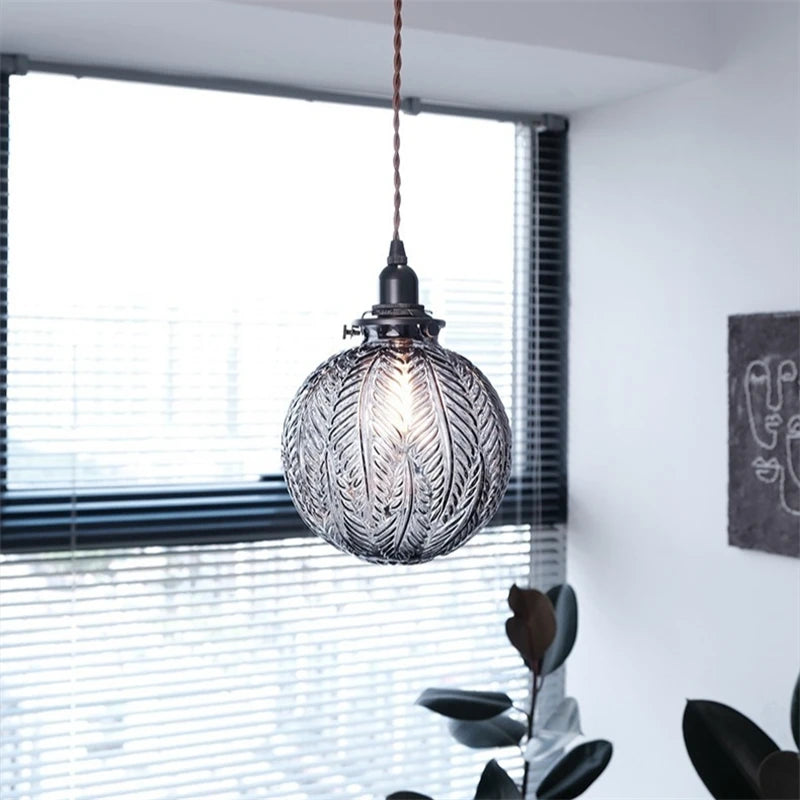lustre nordique loft boule de verre led décoration de luxe - vue 5 sur 10