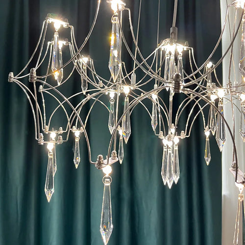 lustre cube d'eau en cristal pour décoration intérieure élégante - vue 5 sur 8