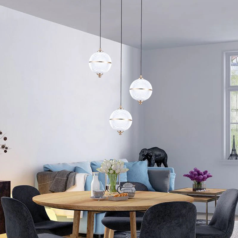 suspension boule acrylique moderne pour restaurant et bar - vue 6 sur 16