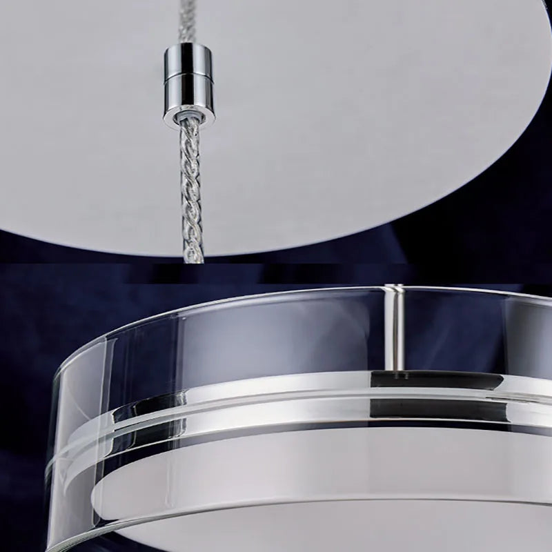 suspension led style 	 avec cordon réglable acrylique rond - vue 5 sur 8