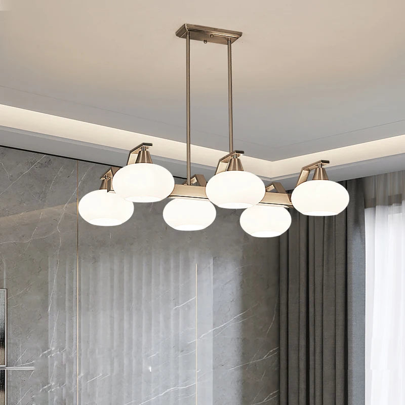 Lustre led métal nickel moderne - vue 4 sur 12