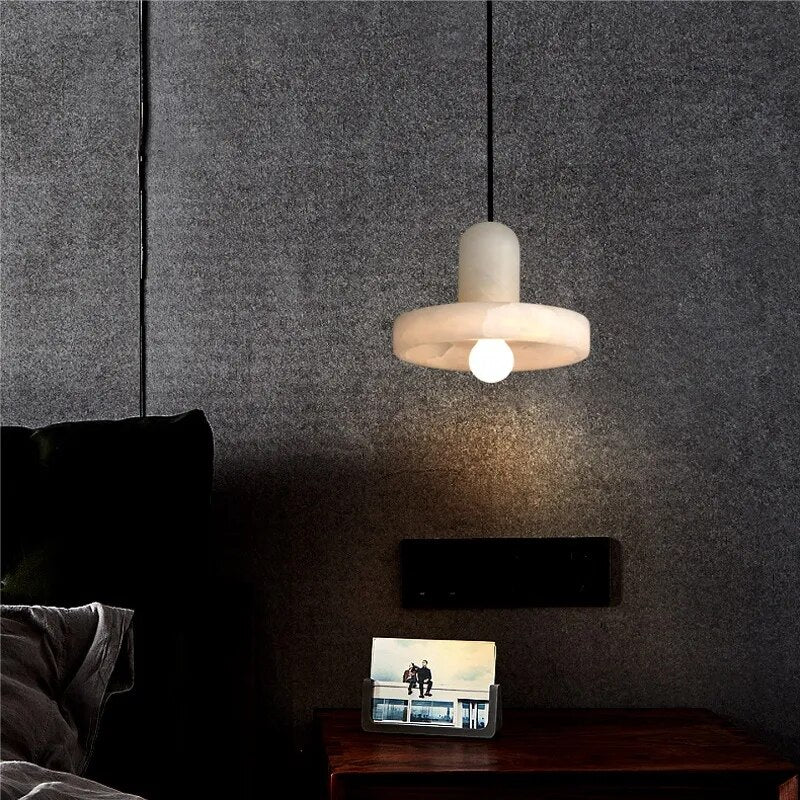 Lampe suspension marbre LED minimaliste - vue 4 sur 21