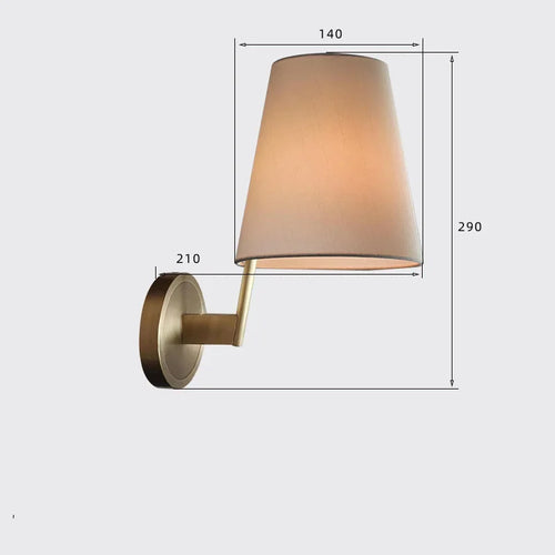 applique murale led en cuivre de luxe avec miroir tissu - vue 8 sur 8