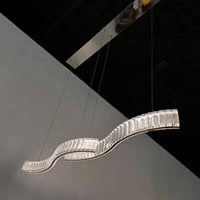 lustre led en bande de cristal design moderne simple et créatif