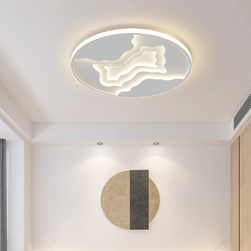 lustre nordique led ultra-mince au grain moderne atmosphérique - vue 5 sur 12