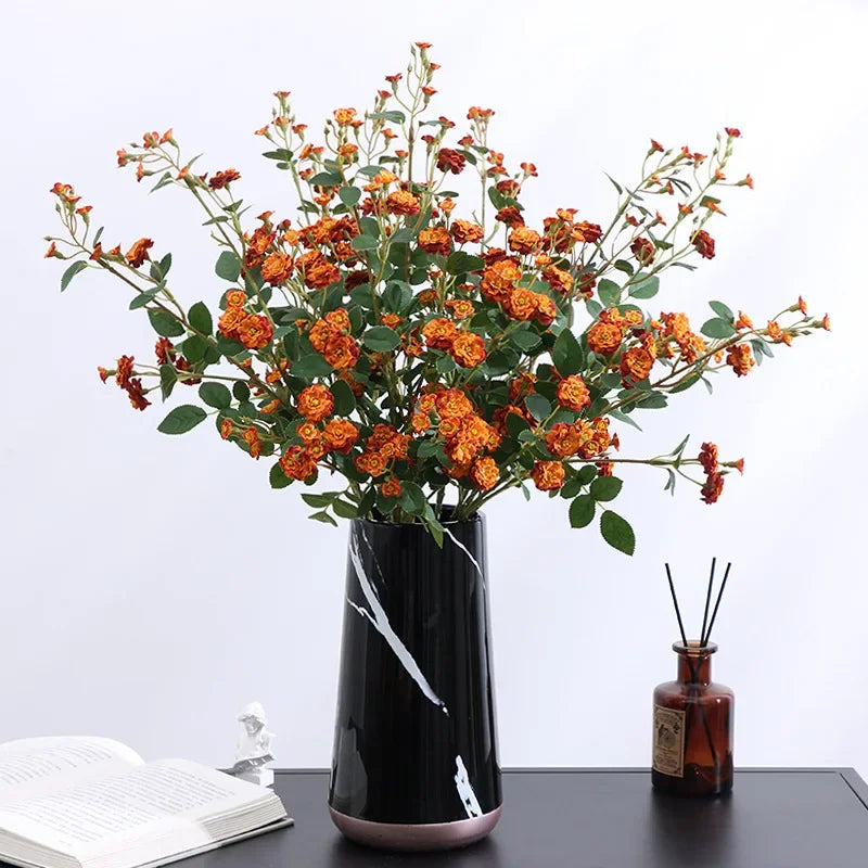 lot de 5 roses artificielles en soie pour décoration florale - vue 3 sur 13