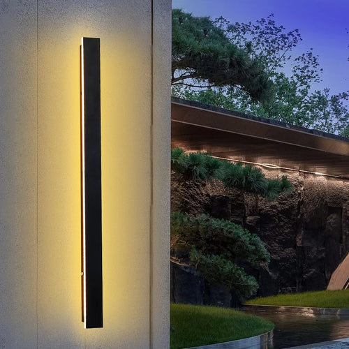 Applique murale led extérieure étanche longue bande moderne - vue 4 sur 9