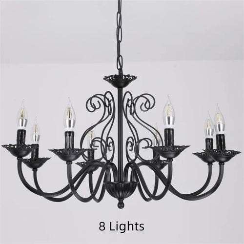 lustre rétro en fer forgé style campagnard américain pour décoration intérieure - vue 11 sur 12