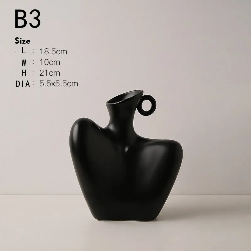vase humain créatif en céramique pour décoration moderne - vue 5 sur 10