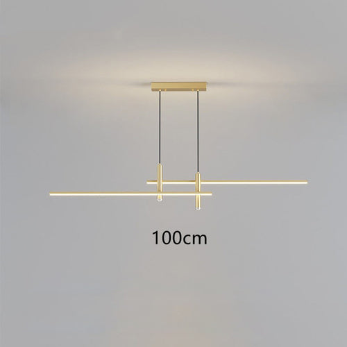 Lustre design LED minimaliste en barre métallique Sarno - vue 12 sur 12