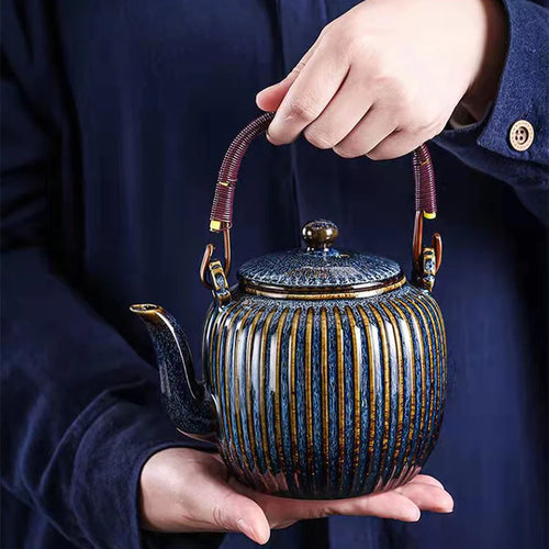 Théière chinoise céramique avec filtre style traditionnel 800ml - vue 3 sur 7