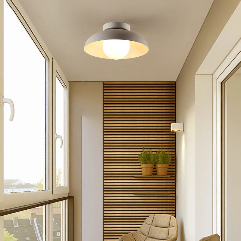 Plafonnier design moderne abat-jour arrondi - vue 5 sur 8