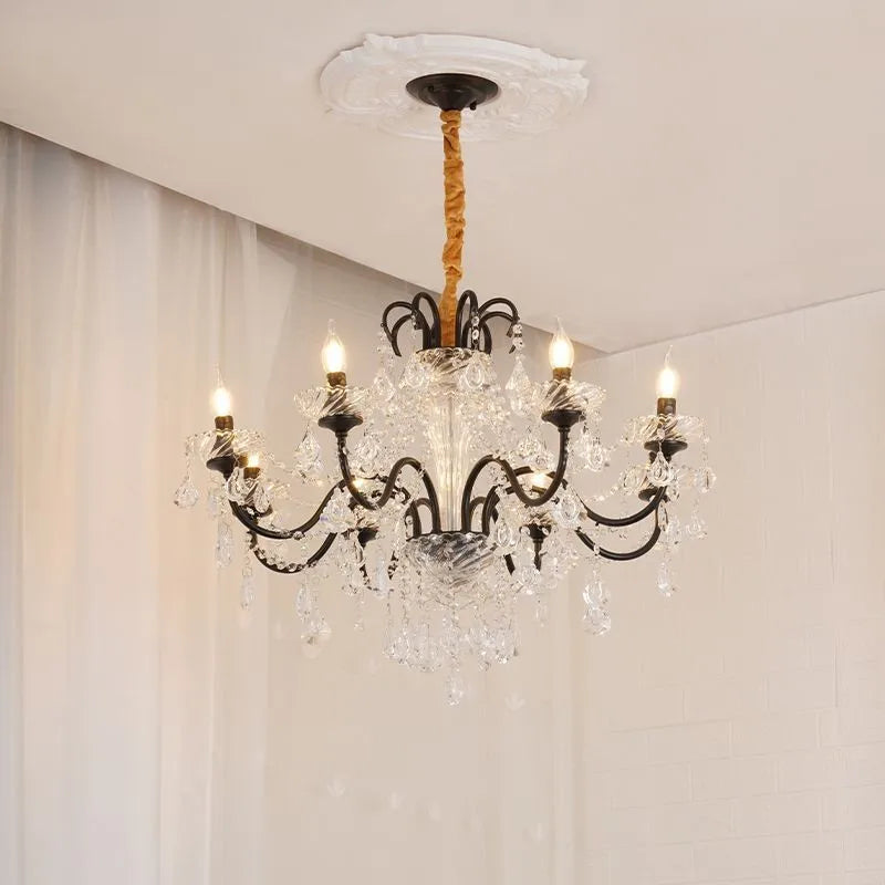 lustre vintage à LED en cristal pour un éclairage élégant - vue 4 sur 8