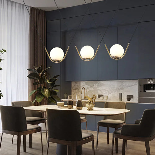 suspension nordique en verre design moderne pour restaurant café magasin - vue 4 sur 7