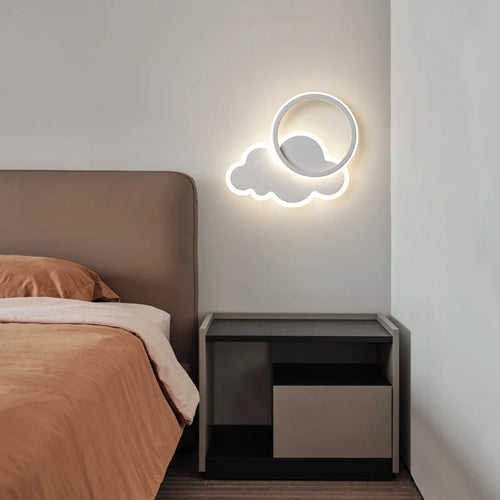 lampe led murale créative en forme de nuage pour enfants - vue 3 sur 8