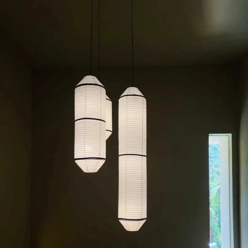 suspension cylindrique en tissu pour décoration intérieure élégante - vue 5 sur 12