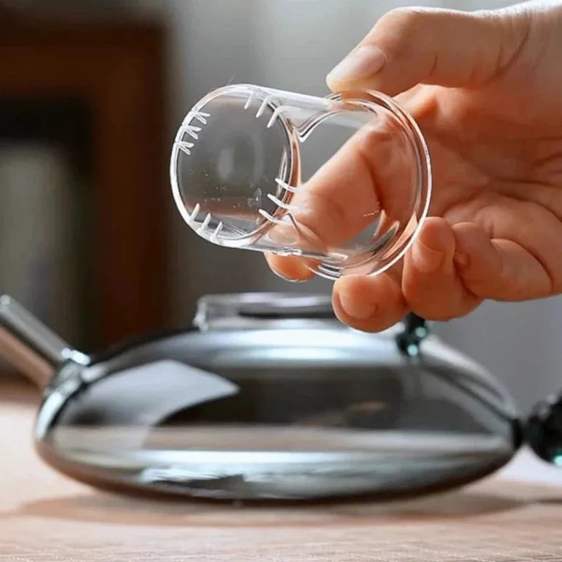 Théière en verre borosilicate résistante chaleur cuisine - vue 5 sur 7