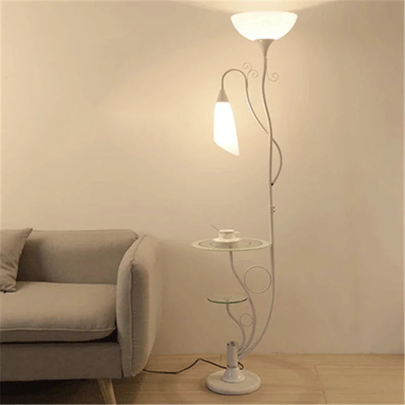 lampadaire moderne avec table intégrée design nordique créatif - vue 12 sur 13