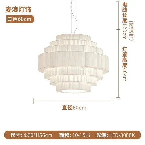 suspension lampe à boule en tissu nordique design artistique pour restaurants - vue 11 sur 11