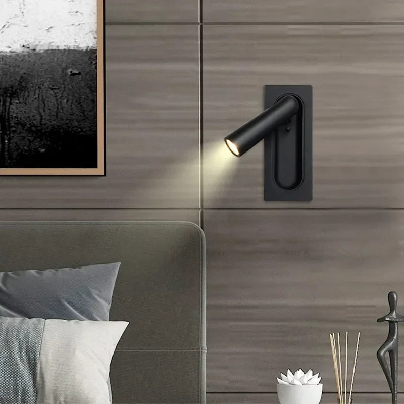 Applique murale LED lampe liseuse chambre rotatif mur rotatif lumières salon à côté de la lampe - vue 3 sur 10