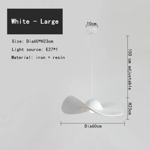 Italian Style LED Pendant Lamp For Kitchen Living Room Attic Bedroom Homestay Resin Straw Hat E27 Chandelier Home Improvement - vue 9 sur 10