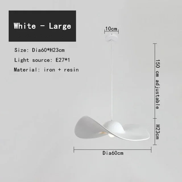 Italian Style LED Pendant Lamp For Kitchen Living Room Attic Bedroom Homestay Resin Straw Hat E27 Chandelier Home Improvement - vue 8 sur 10