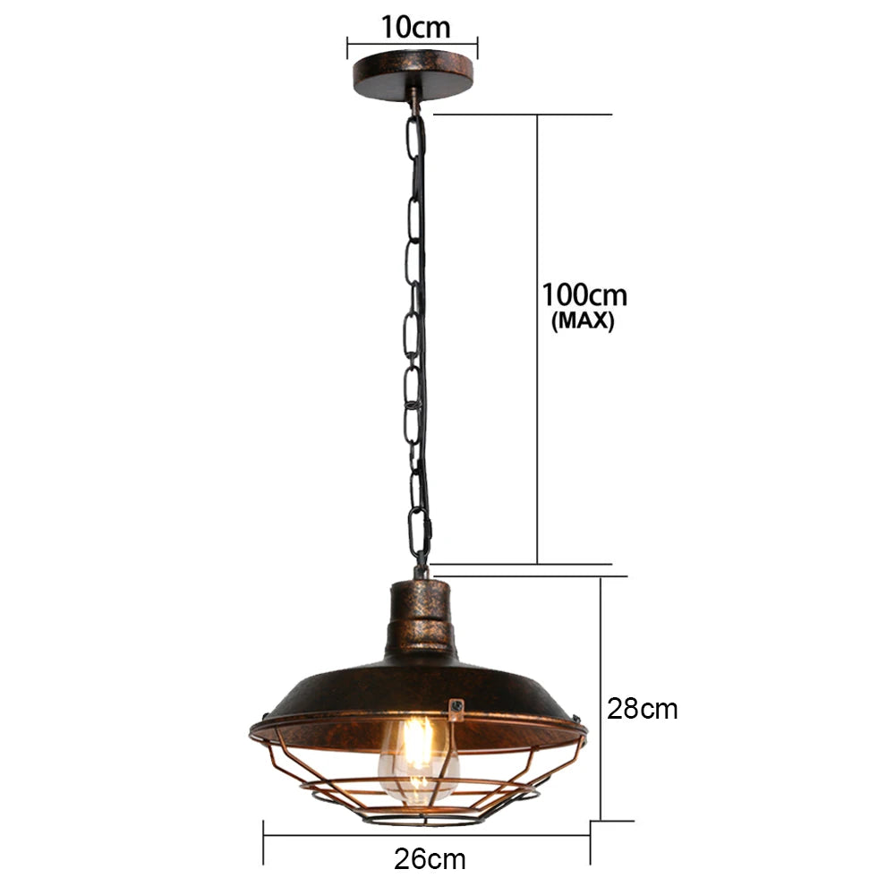 lustre rouille metal plafond maison restaur - vue 12 sur 23