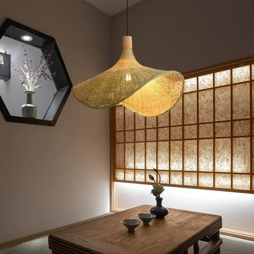 lampe en bambou style zen asiatique créatif pour décoration - vue 5 sur 8