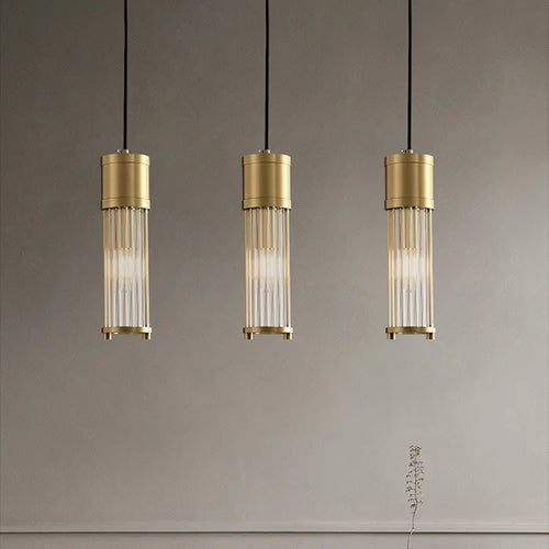 suspension à led en cuivre avec abat-jour en verre réglable - vue 7 sur 7