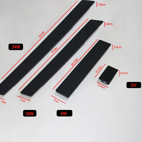 Applique murale extérieures imperméables bande aluminium appliques murales 18W LED noir applique chambre extérieur luminaires extérieurs - vue 7 sur 6