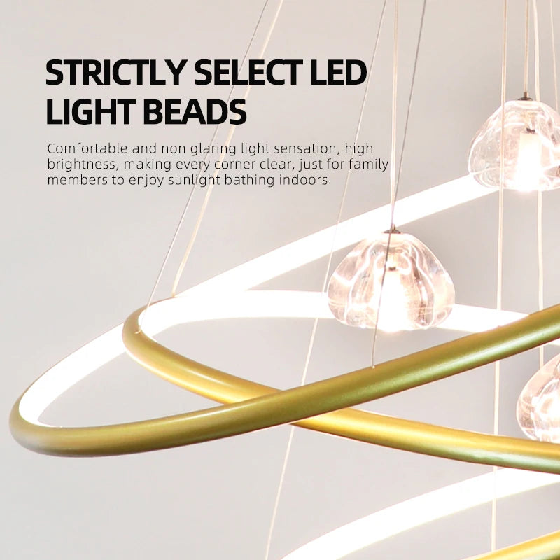 lustre moderne en cristal avec éclairage à led - vue 3 sur 15