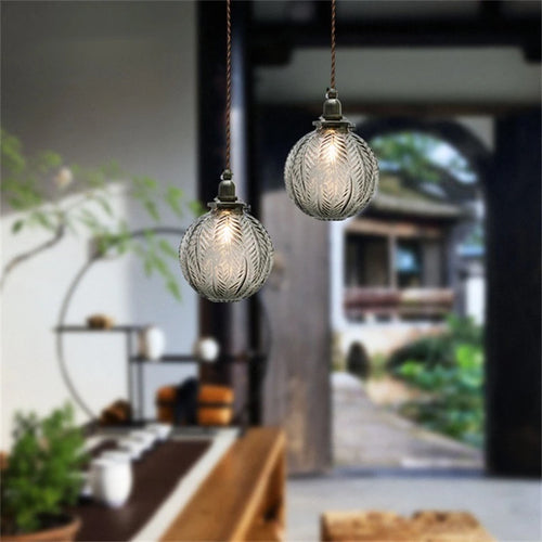 lustre nordique loft boule de verre led décoration de luxe - vue 2 sur 10