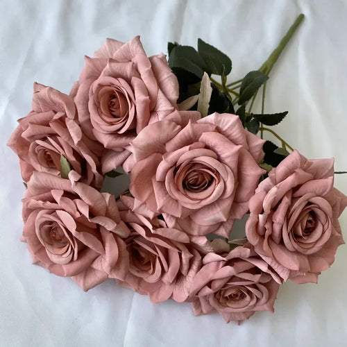 bouquet de roses artificielles en soie pour décoration intérieure - vue 18 sur 17