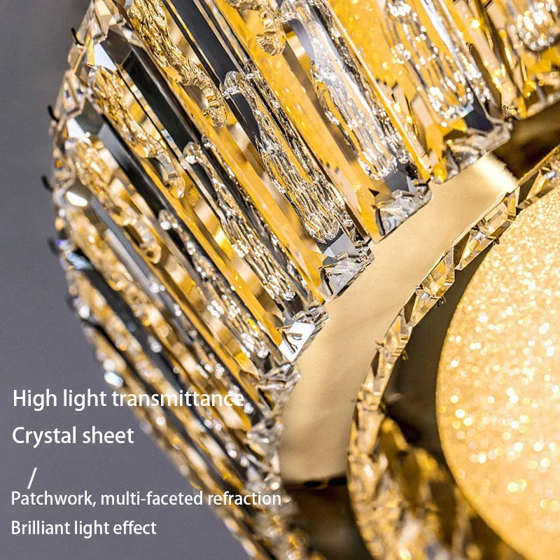 plafonnier en cristal de luxe pour décoration intérieure élégante - vue 5 sur 10