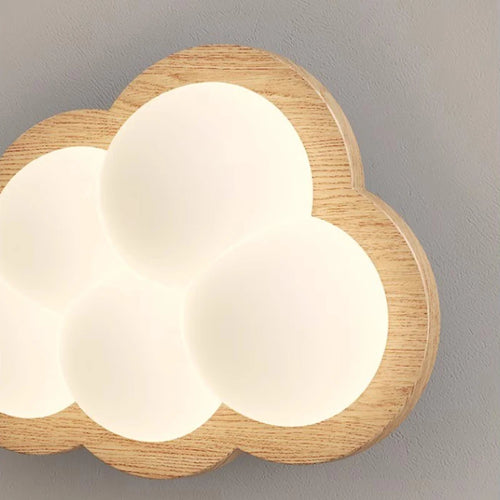 applique murale en bois massif nuage pour chambre d enfant - vue 7 sur 9