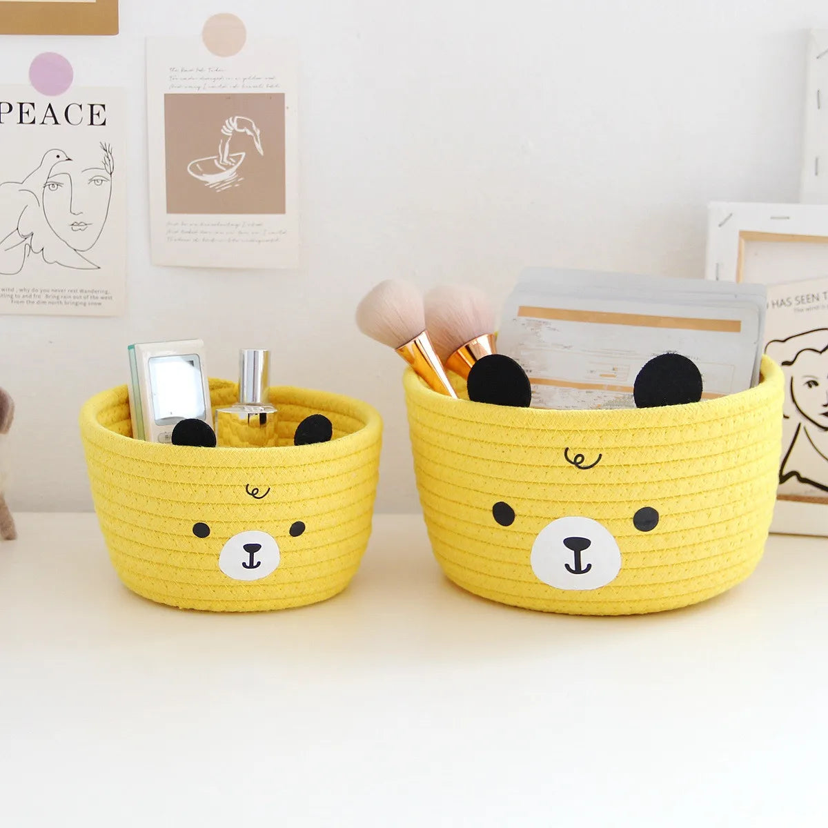 paniers de rangement en rotin tissé pour organiser votre maison - vue 4 sur 13
