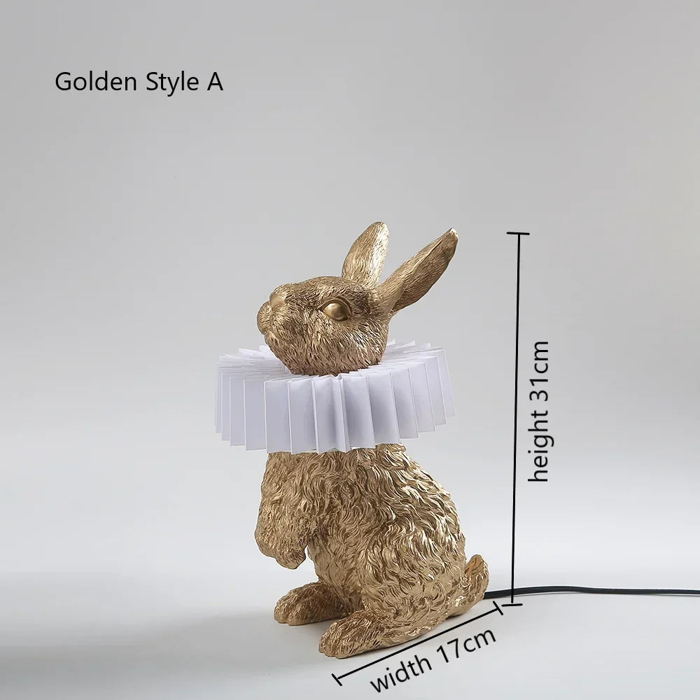 lampe de chevet lapin en résine style nordique décorative et moderne - vue 15 sur 15