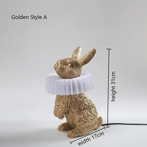 lampe de chevet lapin en résine style nordique décorative et moderne - vue 16 sur 15