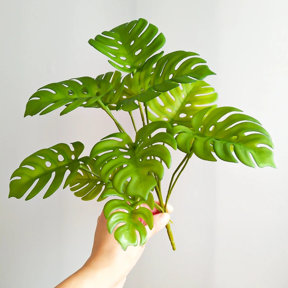 fausse plante tropicale monstera pour décoration intérieure et extérieure - vue 4 sur 7