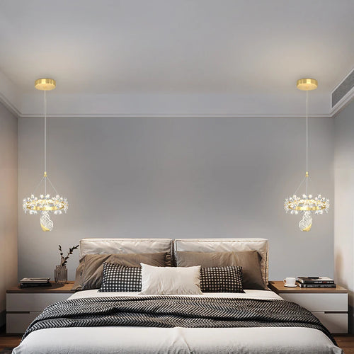 lustre minimaliste en cristal de luxe à tête unique - vue 4 sur 12