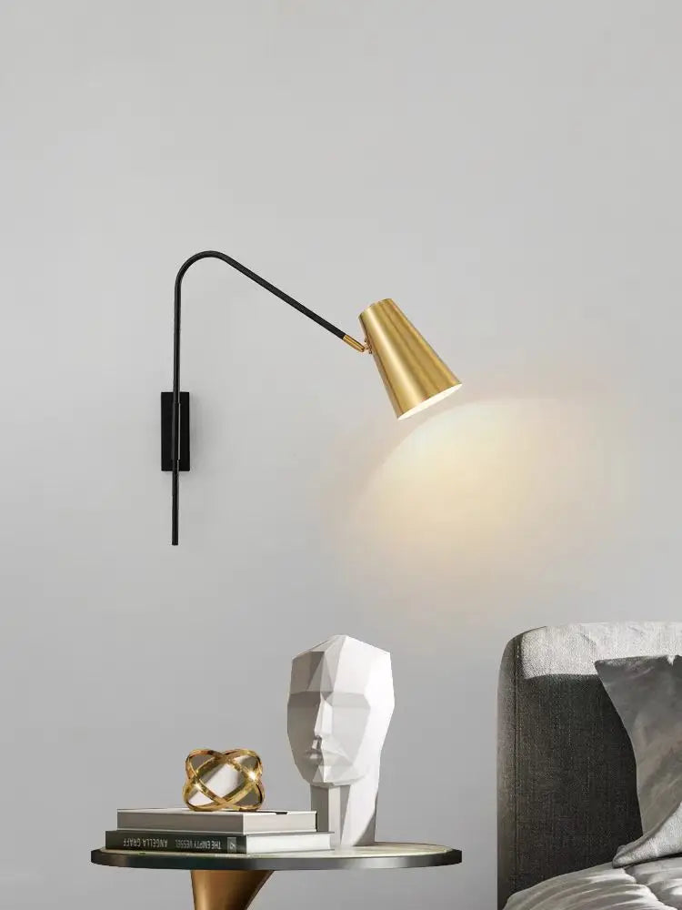 Minimally Adjustable Bedroom Bedside Wall Lamp, Long Arm Dining Room Wall Lamp, Nordic Long Pole Industrial Style Swing Arm Lamp - vue 2 sur 12