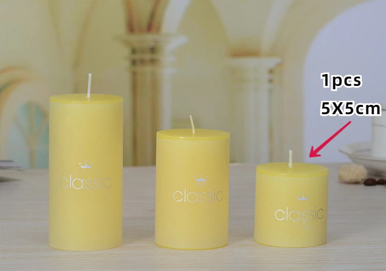 bougies piliers parfumées décoratives sans fumée en plusieurs tailles et couleurs - vue 9 sur 29