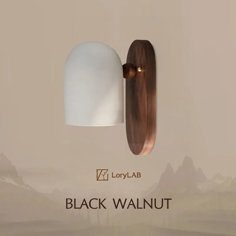Walnut Wood Iron, Simple Modern Wabi-sabi style, Wall Sconce for Bedroom, Bedside, Living, Dining Room, Corridor Aisle - vue 1 sur 10