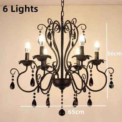 lustre vintage en métal avec suspensions en cristal décoratif pour intérieur