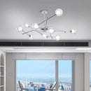 lustre en verre clair style bauhaus pour hôtel