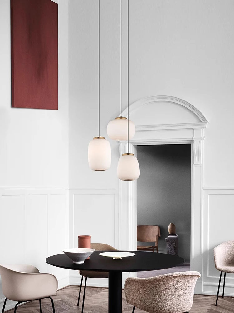 lustre led en verre design minimaliste artistique pour intérieur créatif - vue 4 sur 12