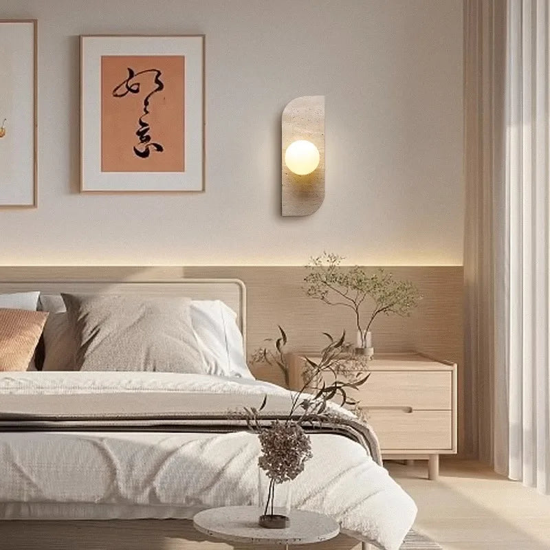 applique murale en pierre naturelle avec verre pour intérieur - vue 3 sur 9