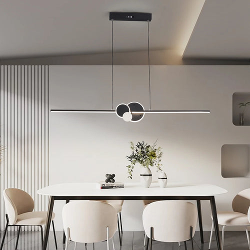 Modern Hanging LED Chandelier Tables, Restaurants, Kitchens, Minimum Ceiling Chandeliers, Home Decorative Lights, Linear - vue 2 sur 6
