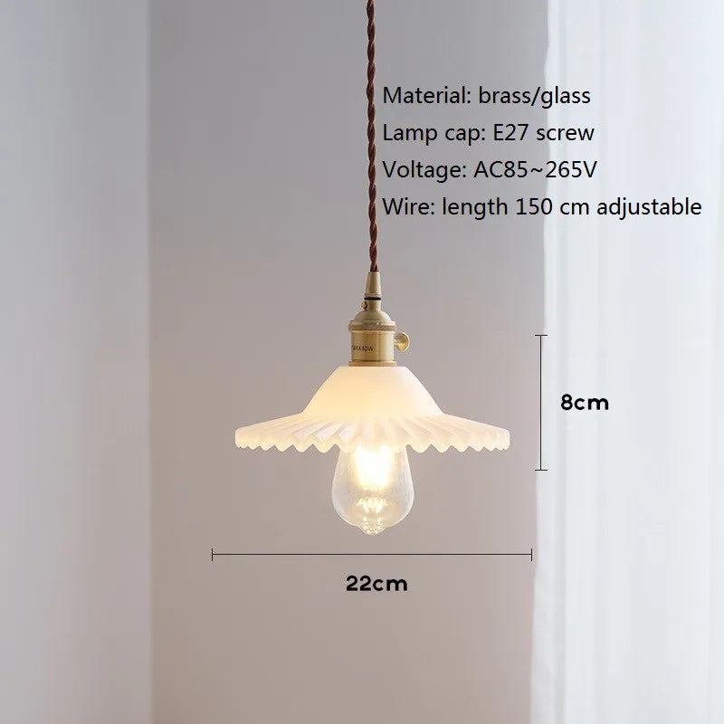 suspension vintage nordique en verre et laiton