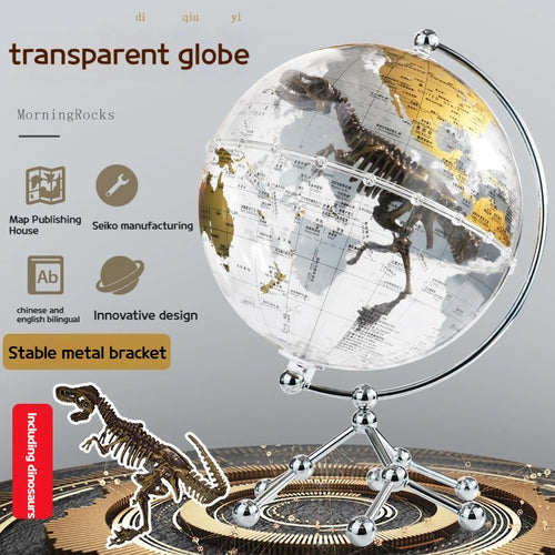 globe en cristal bilingue rétro avec rotation 720 degrés cadeau haut de gamme - vue 3 sur 6